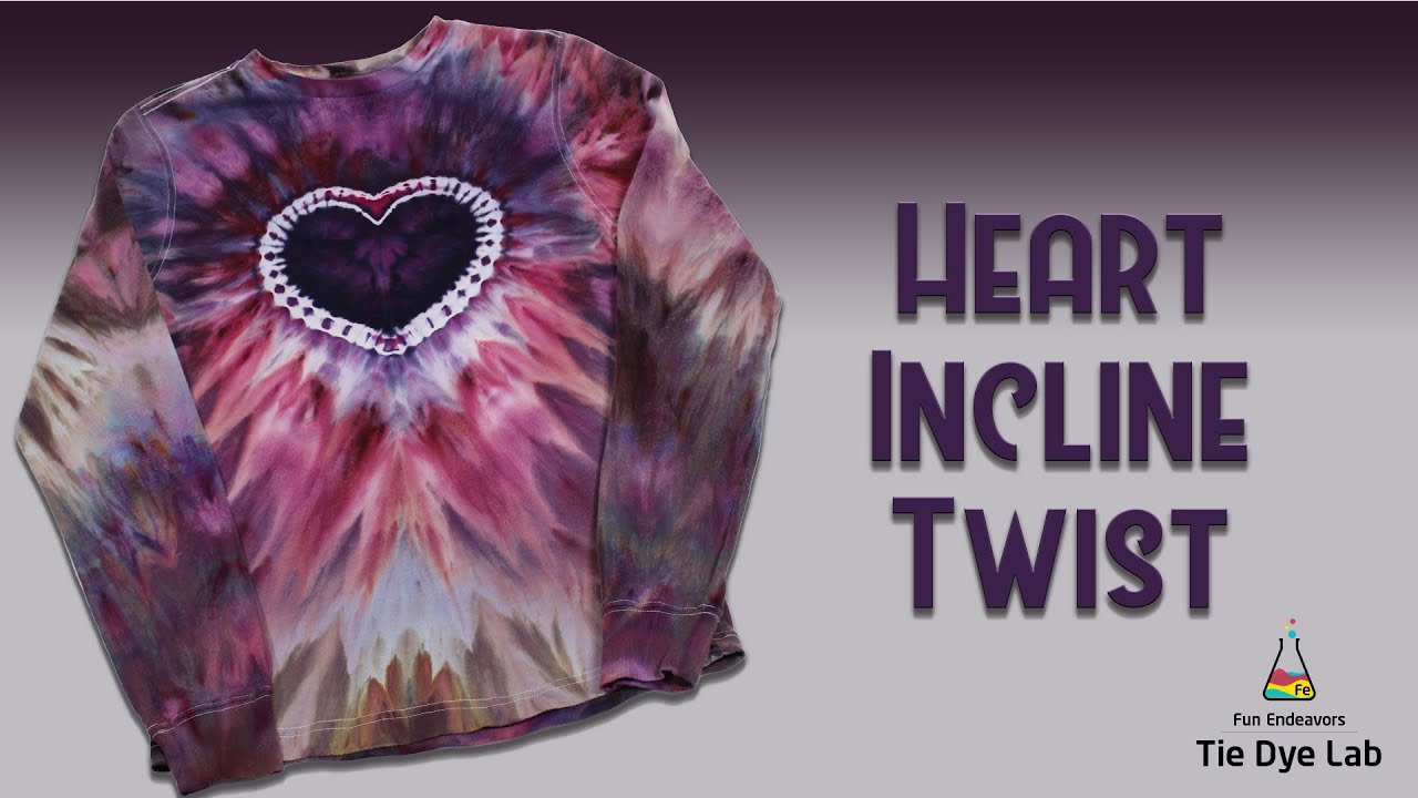 Tie Dye Designs : Long Sleeve Heart Inclined Twist Ice Dye [Using Happy Cat Dyes]