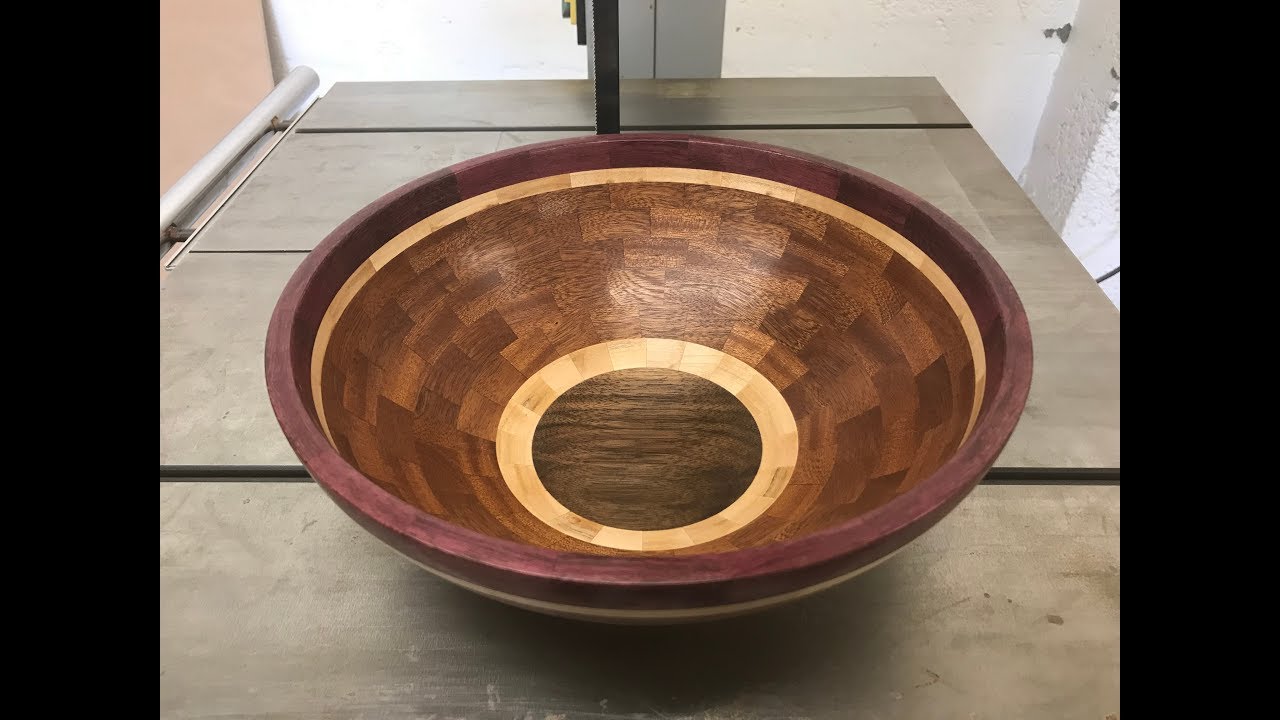 Segmented Fruit Bowl With Purple Heart Rim