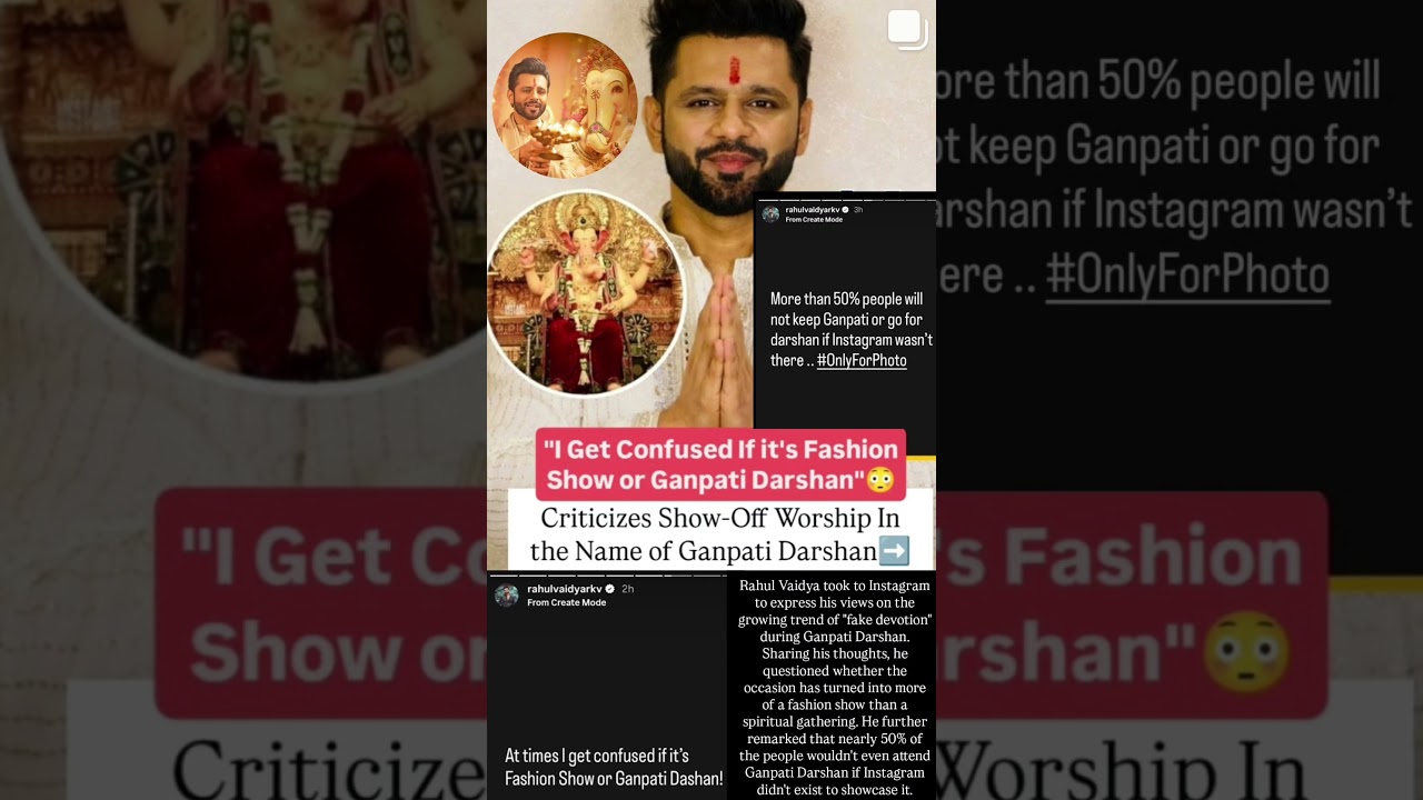 Rahul Vaidya criticizes show-off worship says it's Fashion show or Ganpati Darshan #news#rahulvaidya