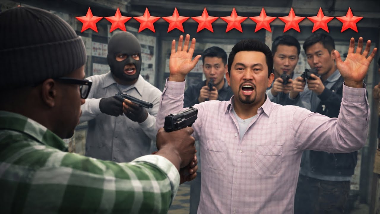 GTA 5 - Korean Gang Store Robbery + Ten Star Escape