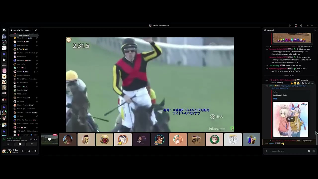 Sketchy The Horse Guy Discord reacting to the 2025 Arima Kinen (Winner: Museum Mile)