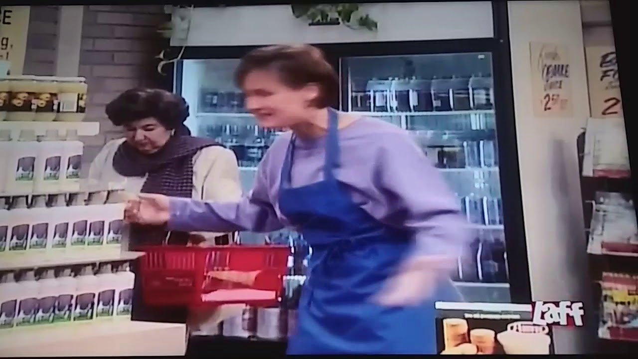 Roseanne ~ funny episode - where Jackie & Roseanne worked as food samplers in the grocery store!!
