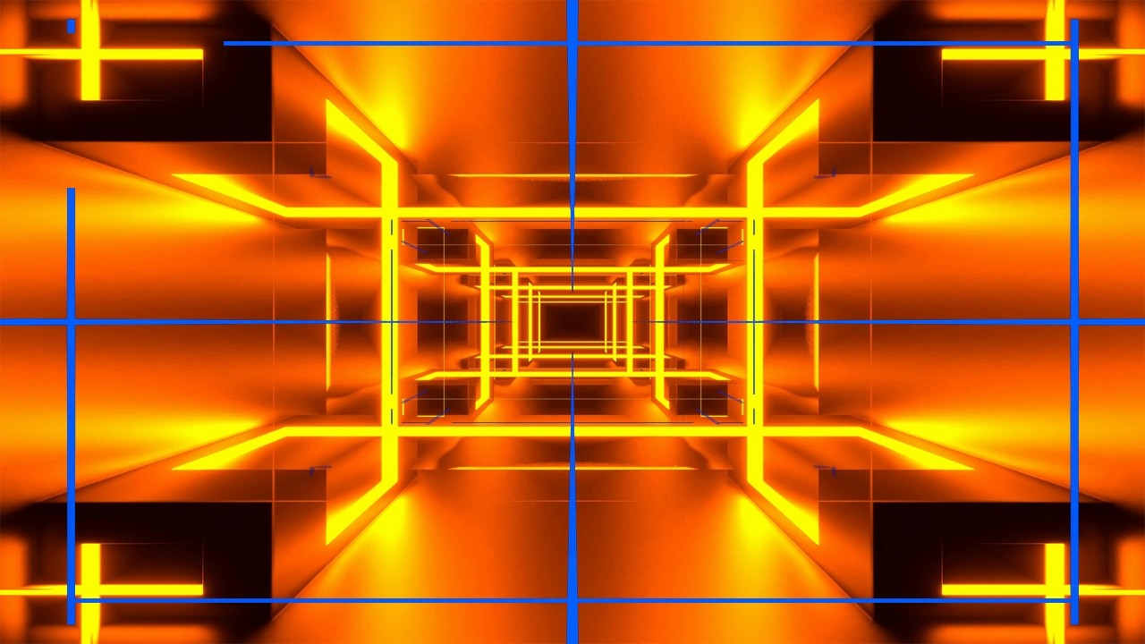 Orange and Blue Reverse Endless Mirrors Strobe Tunnel Background VJ Loop in 4K Stock Video UHD