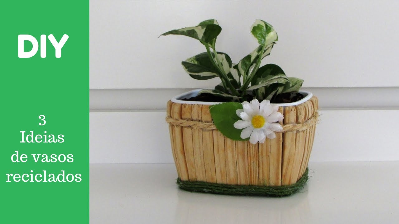 COMO FAZER Vasos de Plantas com Materiais Recicláveis🌸3 ideias incríveis e fáceis de fazer