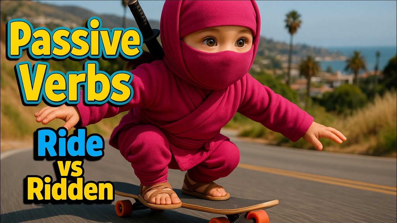 Passive Verbs Practice | Pink Ninja Part 2: Ride vs Ridden