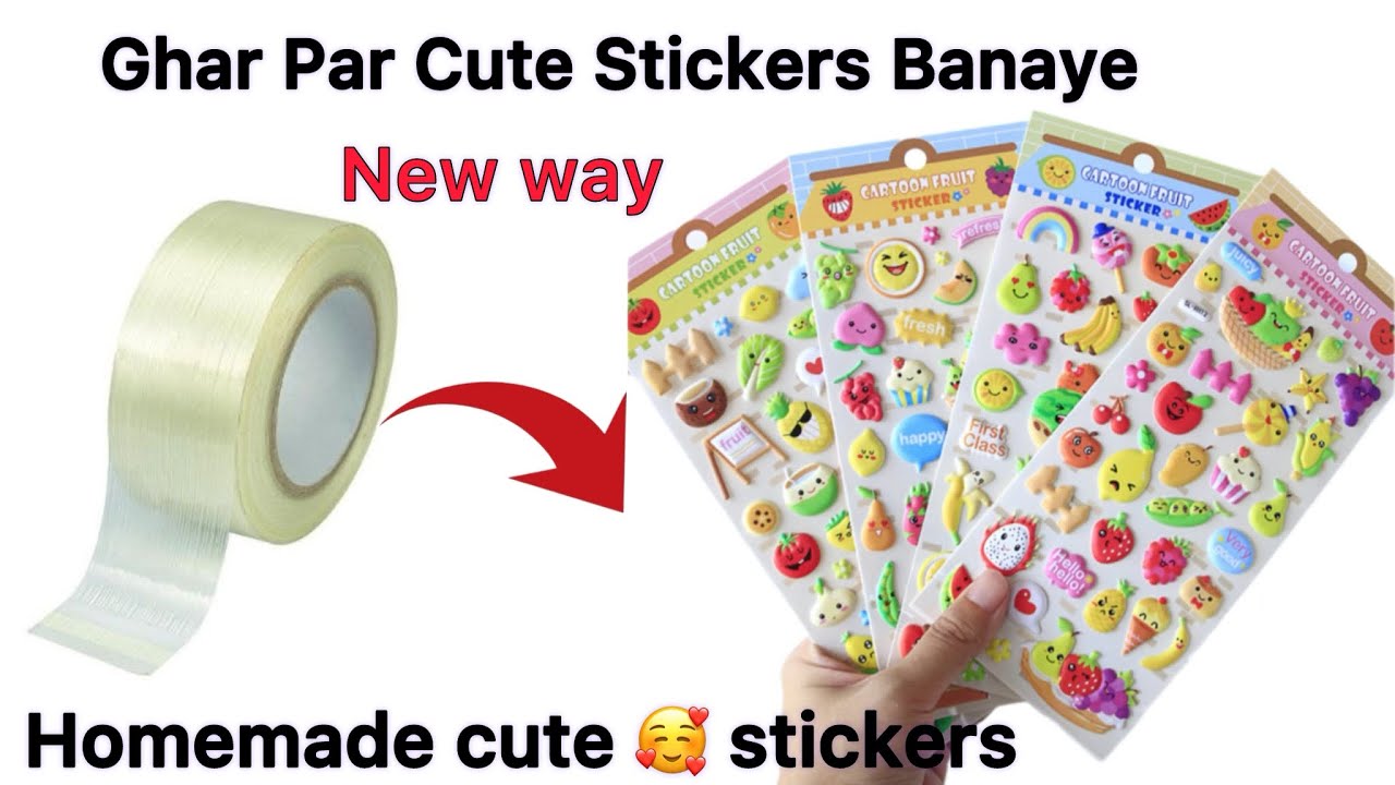 DIY Homemade 3d Stickers 🤩🥰/how to make stickers at home/easy stickers making/kawaistickers/homemade