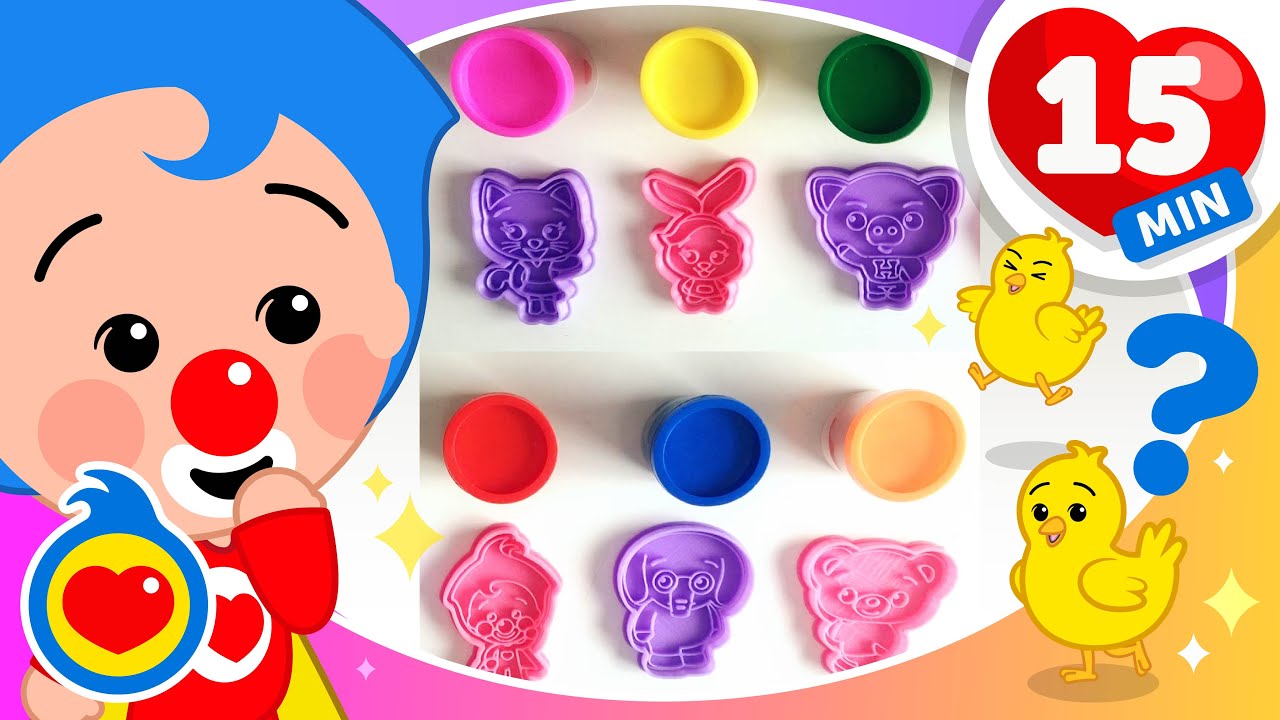 Aprenda Cores Com Massinha de Modelar 🌈 | 15 minutos de Vídeos Educativos com Um Herói do Coração ❤️