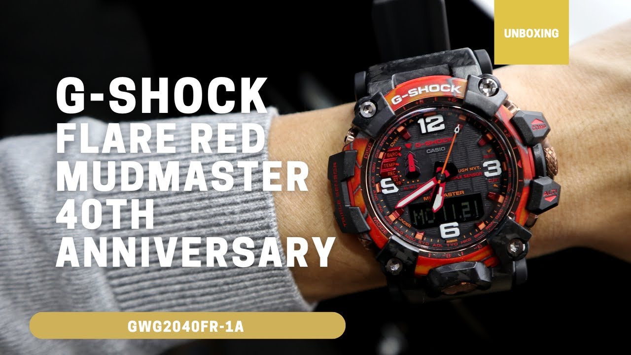 UNBOXING G-SHOCK GWG2040FR-1A 40TH ANNIVERSARY FLARE RED MUDMASTER