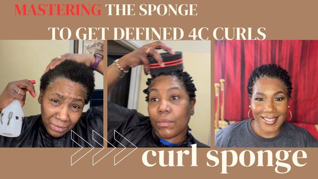 My Short TWA Sponge Routine - Defined Curls for Short 4C Natural Hair