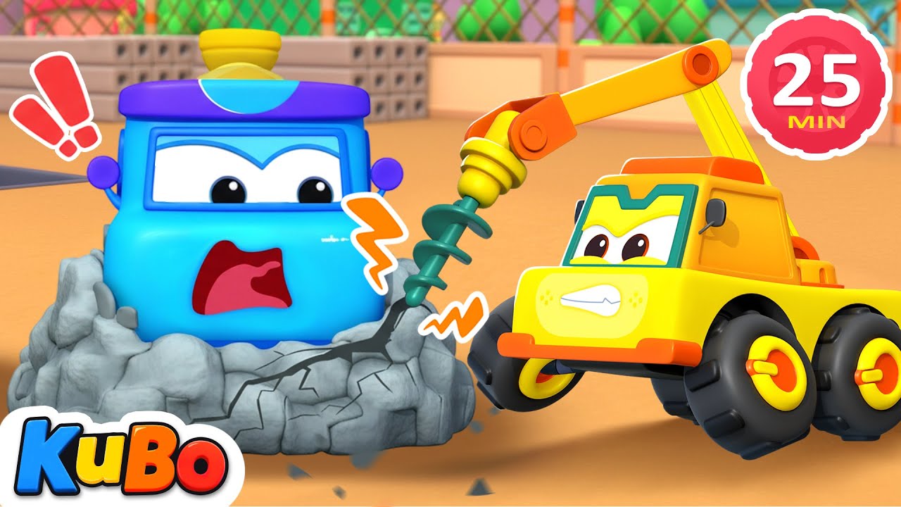 Uh-Oh! Mixer Truck Is Stuck! Let’s Help Him Out! | Trucks for Kids | Kubo - Cartoons For Toddlers