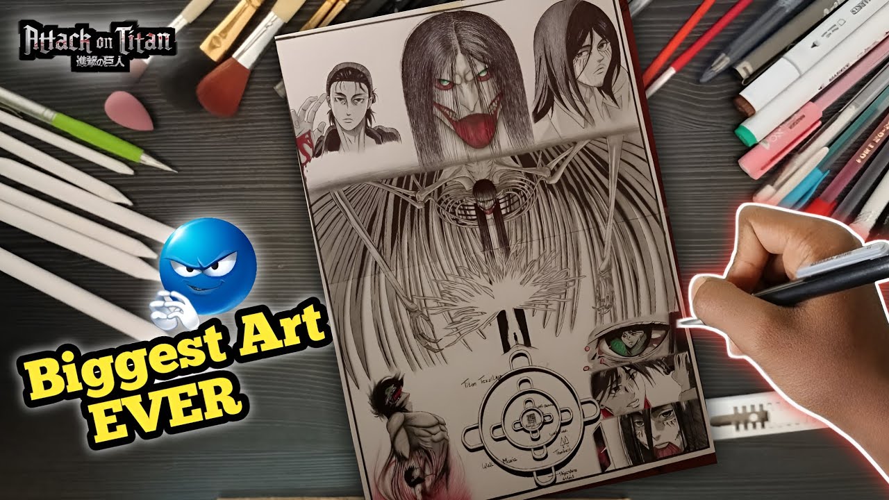 I Made Biggest Art Work of | Attack on Titan 🥵 #Anime 