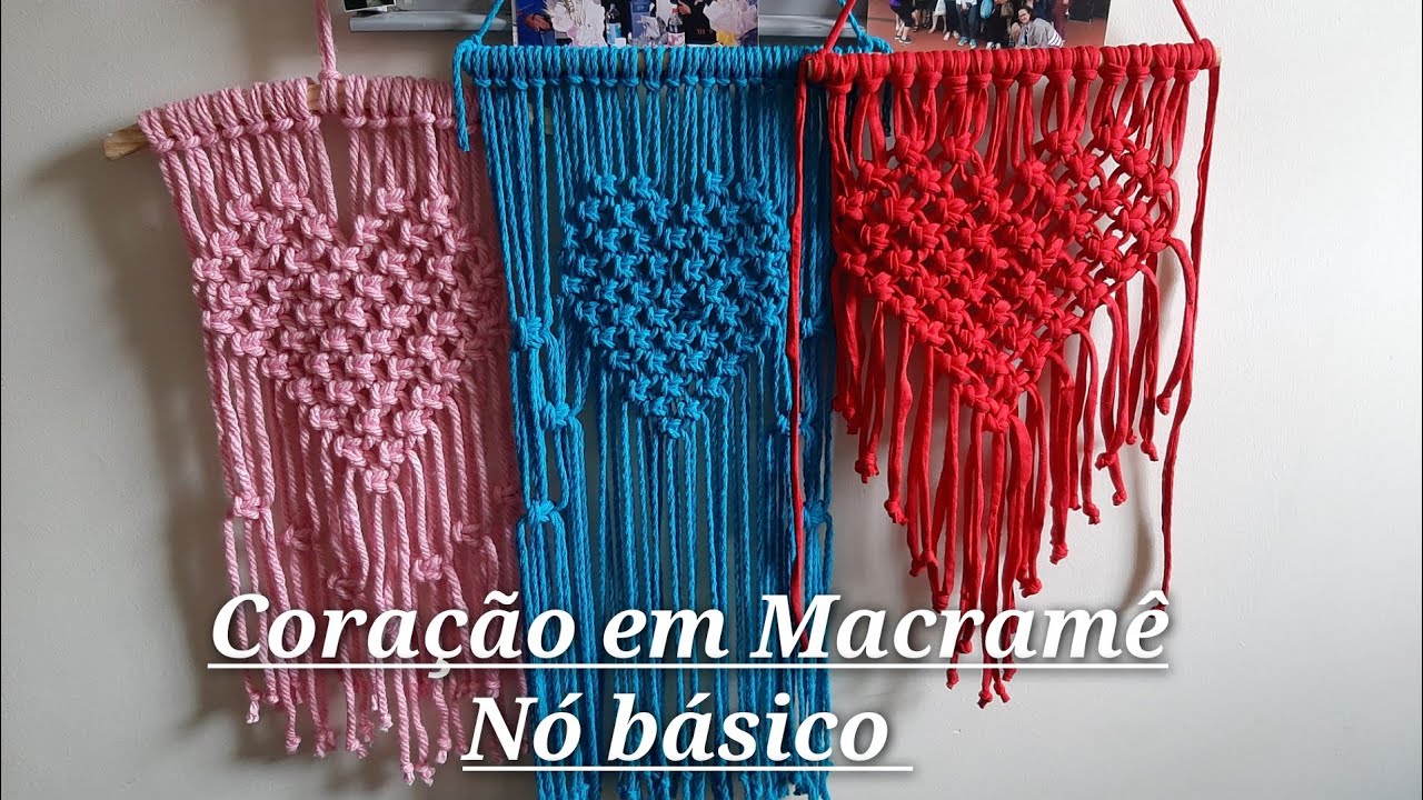 Coração em Macramê - Nó básico
