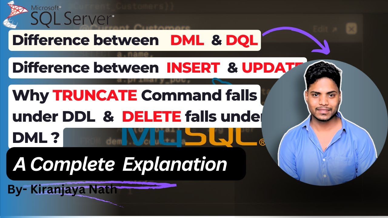 From SELECT to UPDATE:  DML and DQL Explained | Learn How To Use Insert,  Update & Delete command