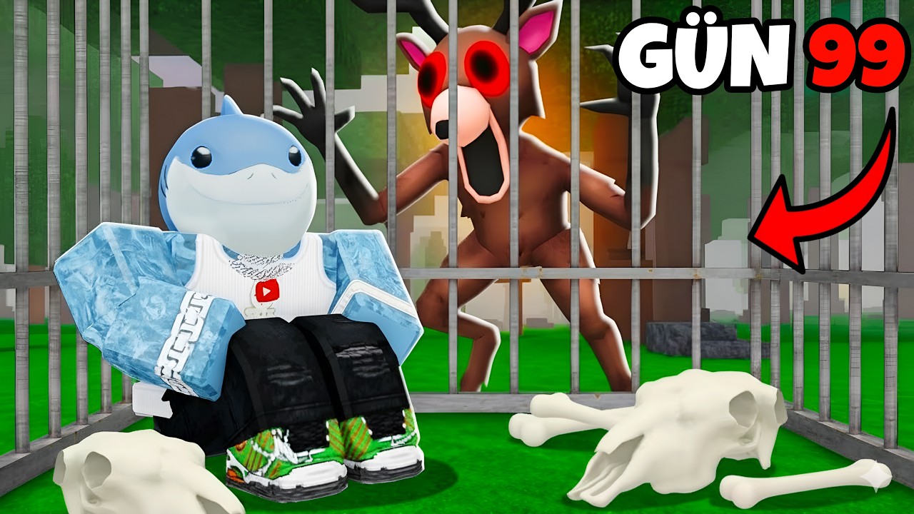 AYI KAFESİNDE 99 GECE KALDIM! - Roblox Ormanda 99 Gece