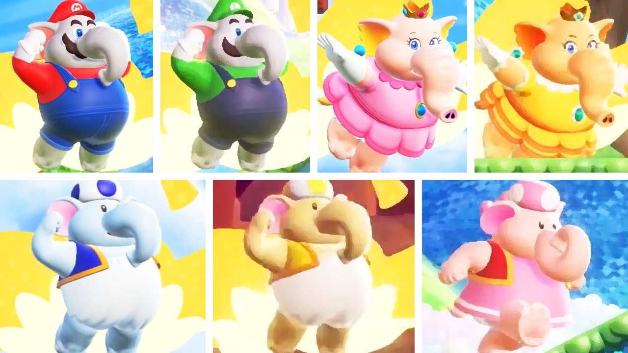Super Mario Bros. Wonder - All Elephant Transformations