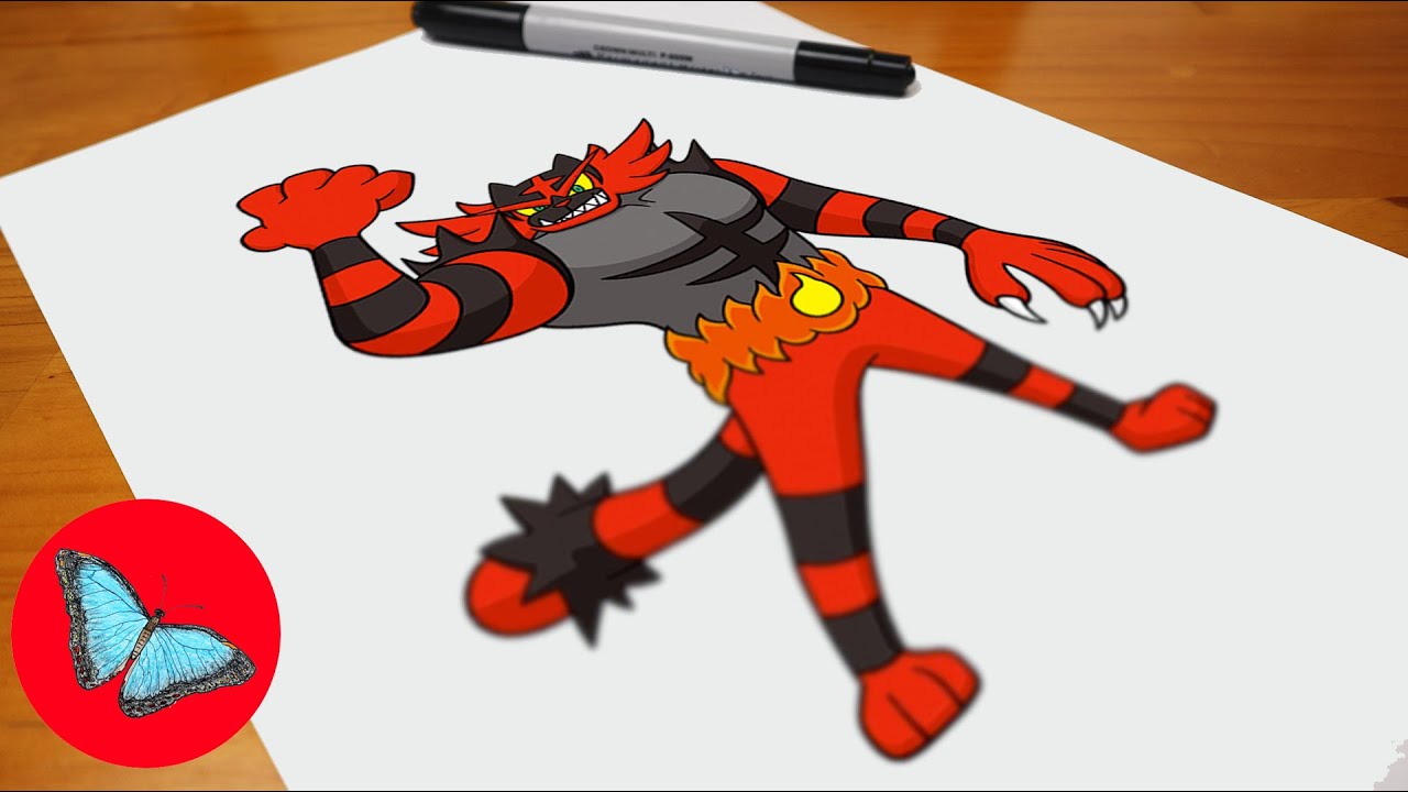 How To Draw Pokemon - Incineroar Step by Step