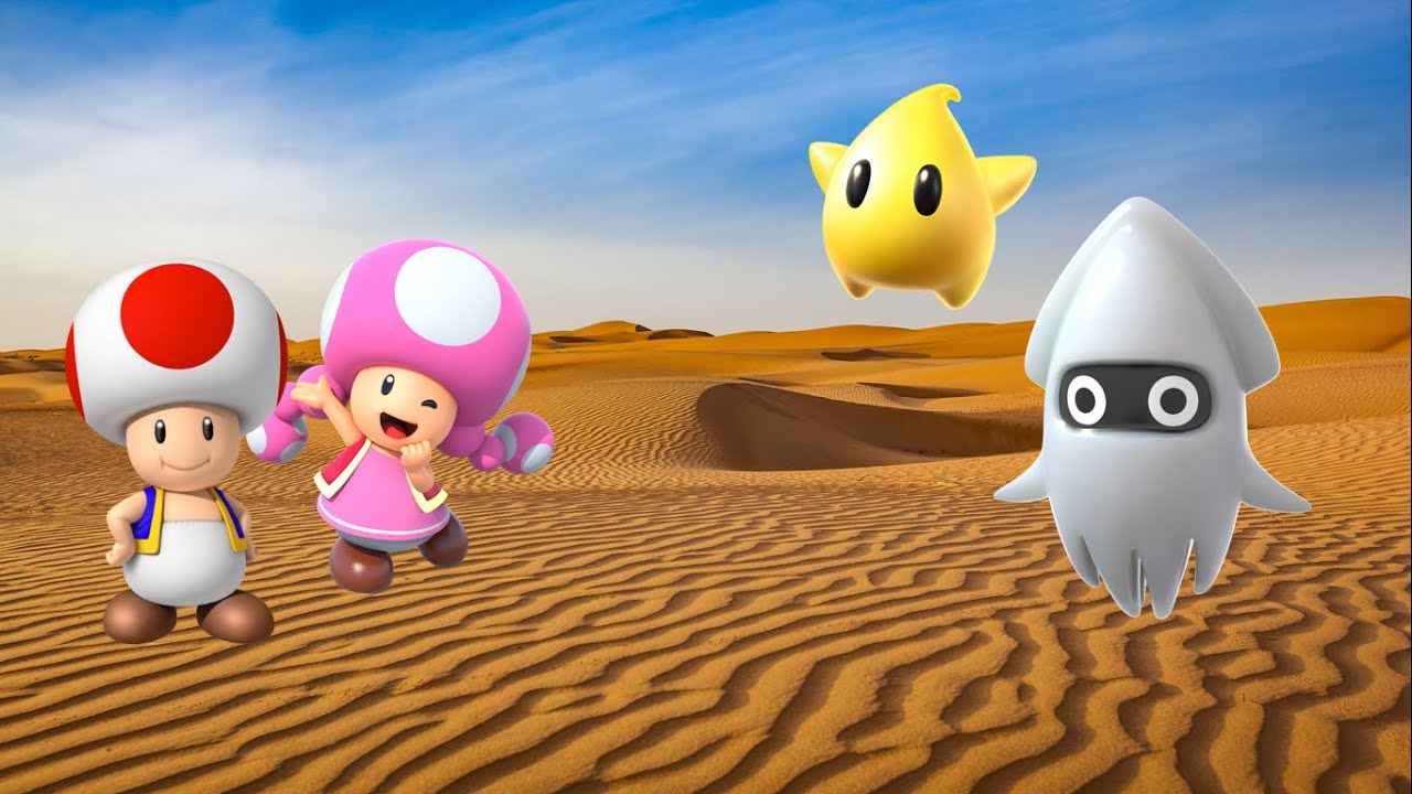 Mario Tennis Aces - Toadette and Toad vs Luma and Blooper