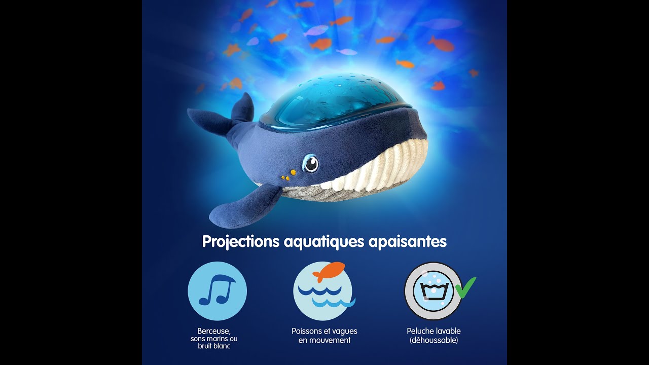Aqua Dream Veilleuse et Projecteur Dynamique Baleine Bleu Pabobo