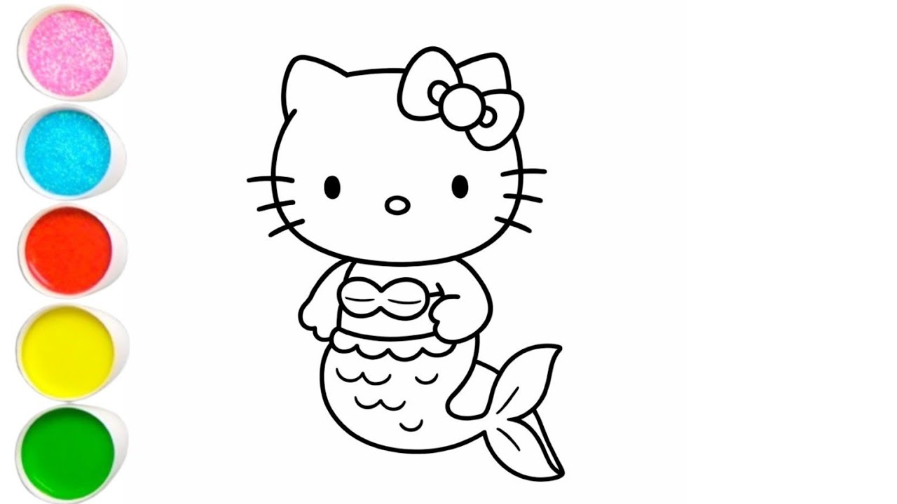 Hello kitty drawing painting and coloring for kids and toddler's 