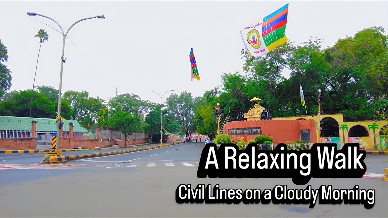 Nagpur Walking Tour 4K: Civil Lines on a Cloudy Morning | Virtual Walk, No Commentary