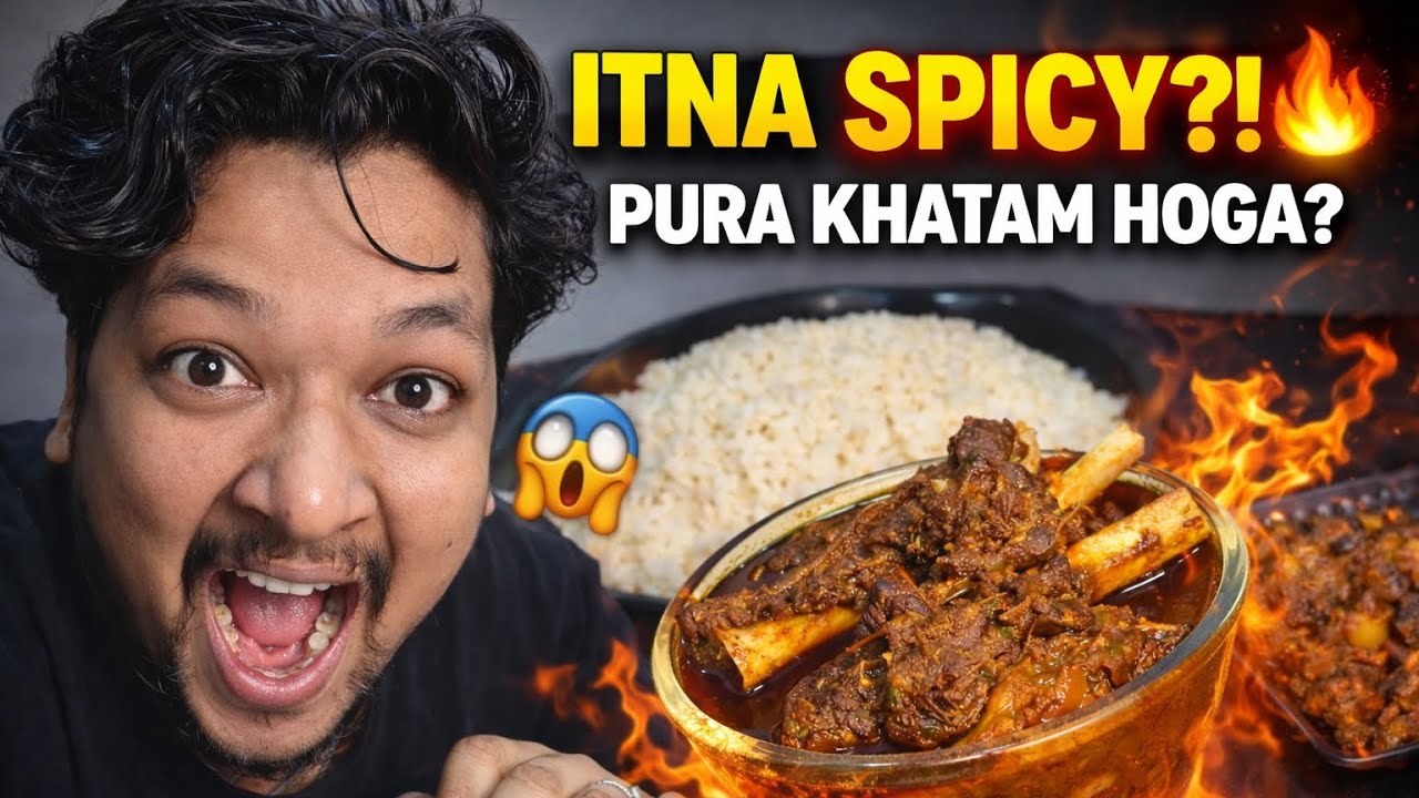 ITNA SPICY?! 🔥 Mutton Curry & Rice Khatam Hoga Kya ? 😱 | Spicy Food Challenge 