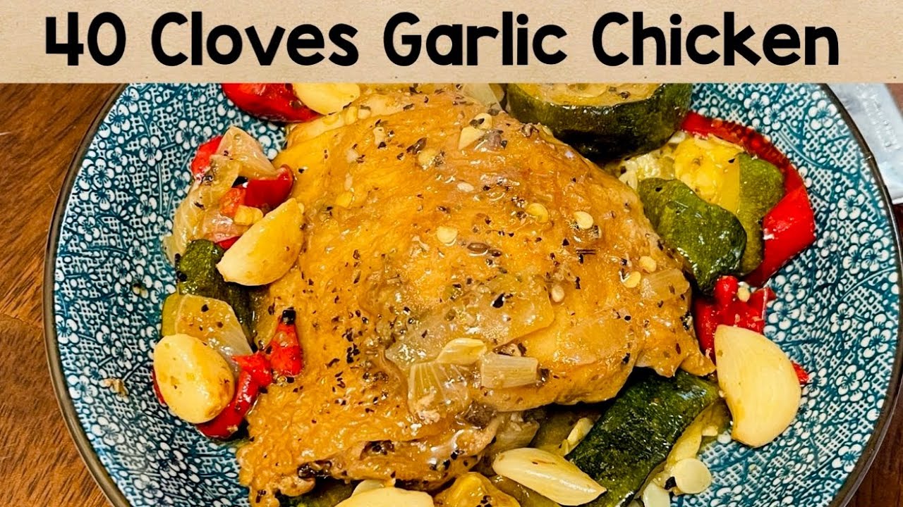 40 CLOVES GARLIC CHICKEN | Healthy Delicious Easy Chicken Dinner in Skillet