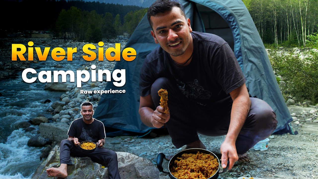 River side camping ⛺️ | raw exeperience in uttarakhand forest | camper maneesh