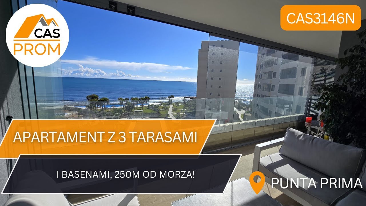 PRZESTRONNY APARTAMENT Z WIDOKIEM NA MORZE I 3 TARASAMI W PUNTA PRIMA