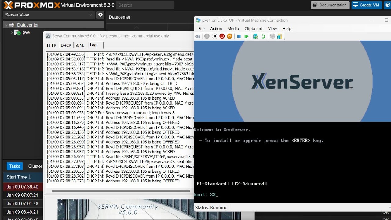 log.087 Serva Proxmox Hyper-V - jak przejąć hasło root DC XenServer z PXE na Linux z LVM Clonezilla
