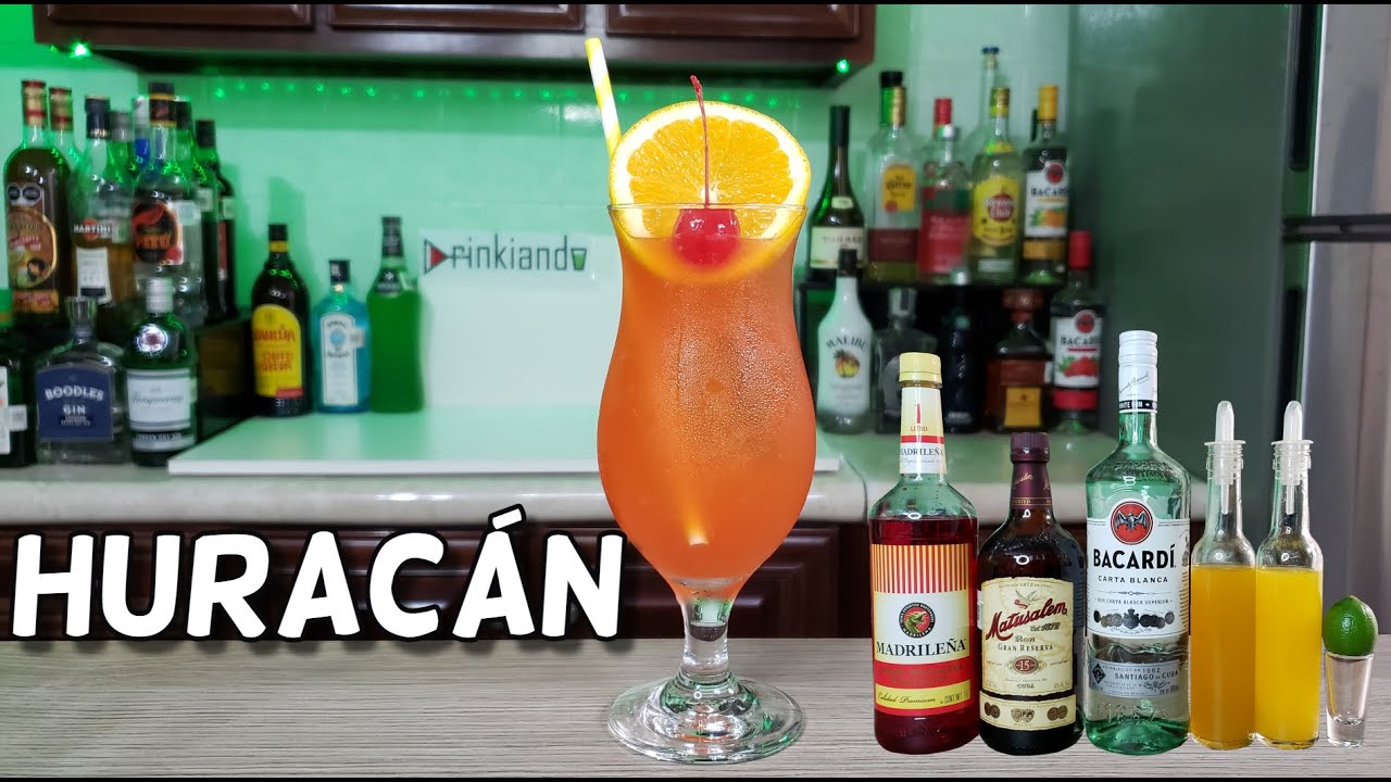 ¿Cómo Preparar El Coctel HURACÁN ? 🌪🍹 | Coctel HURRICANE |2 Tipos de Ron | Drinkiando
