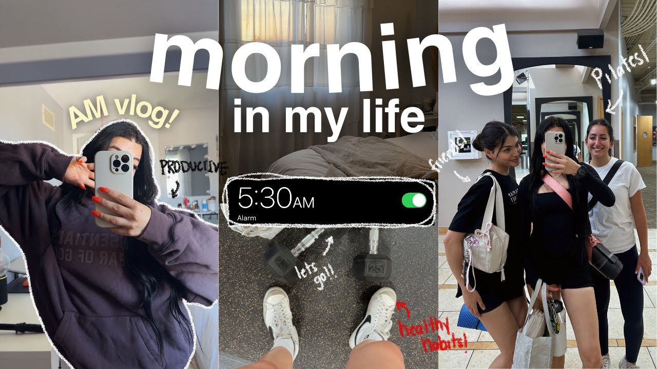 5:30AM morning in my life: healthy habits, pilates class, being productive + more!