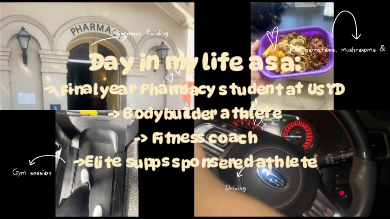 Day in my life as a Final Yr USYD Pharmacy Student , Bodybuilder, Online Coach & Elite Supps Sponsor