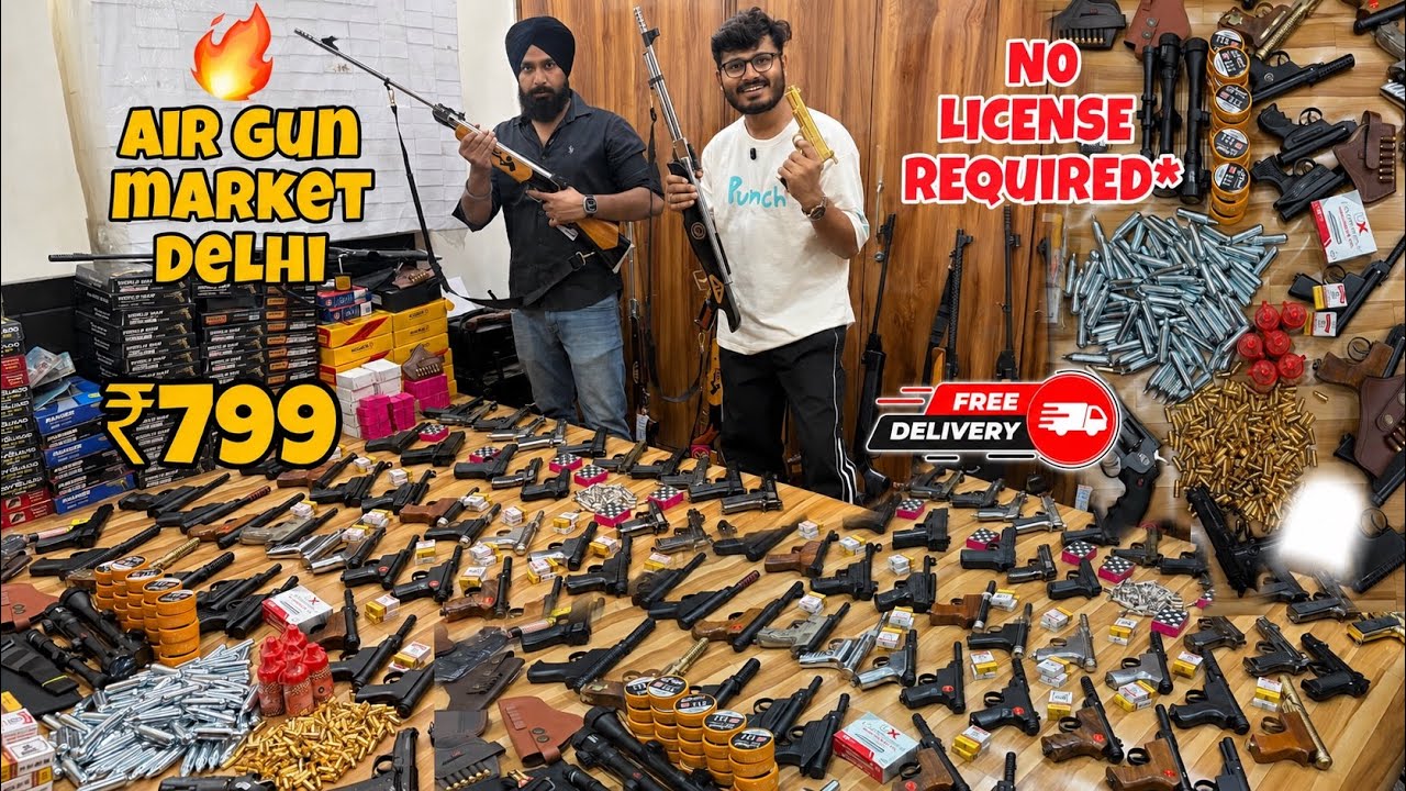 Cheapest Air Gun Market in Delhi | Air Pistol, 9mm Cork Gun, Lighter Gun, Air Rifle | Starting ₹799