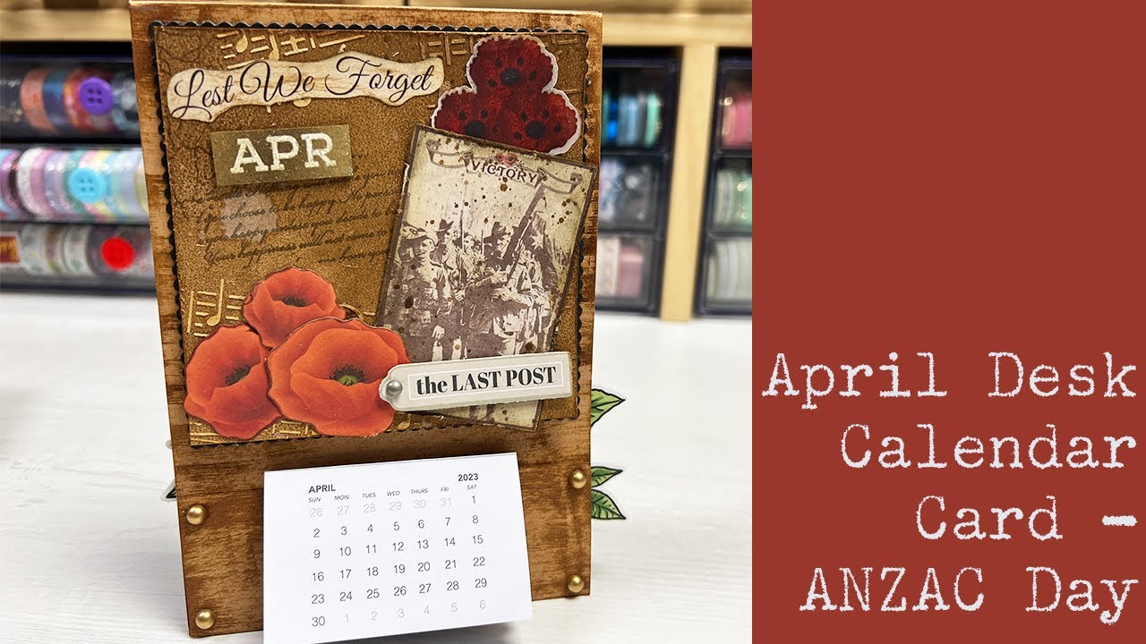 April Desk Calendar Card - Anzac Day