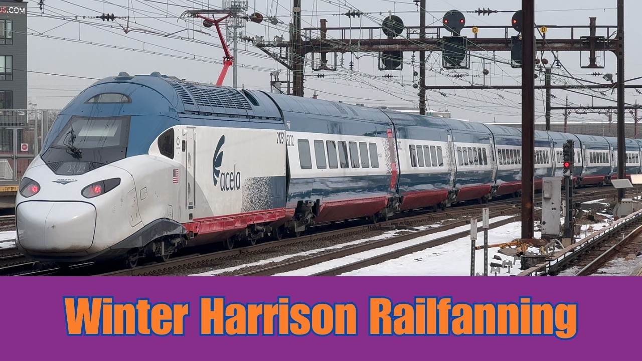 Railfanning at Harrison PATH Station in the Winter. Tons of Amtrak Trains in this Session.