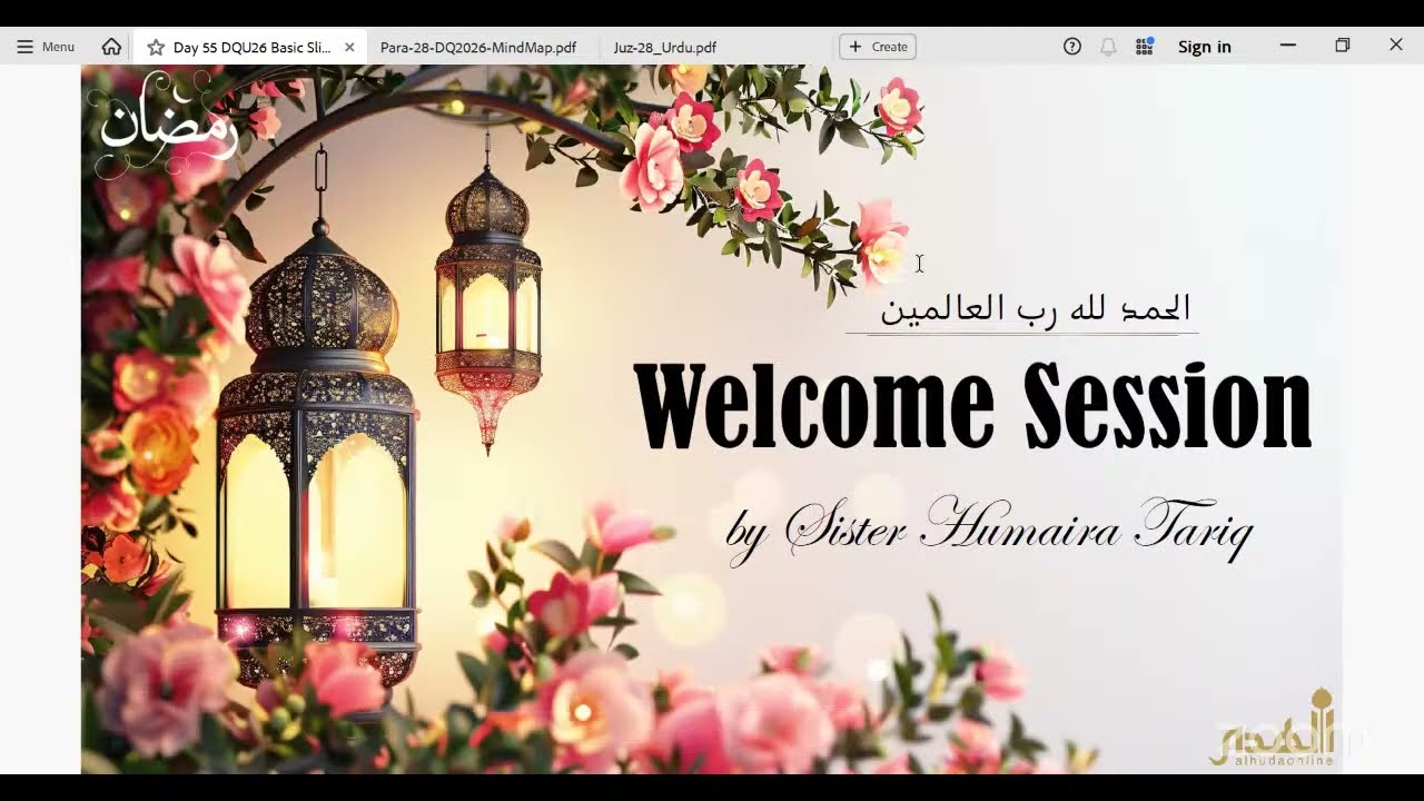 Day 55 March 6th Tahfidth & Juz 28 First Half al Quranu Rabi'u Qalbi By Dr. Farhat Hashmi