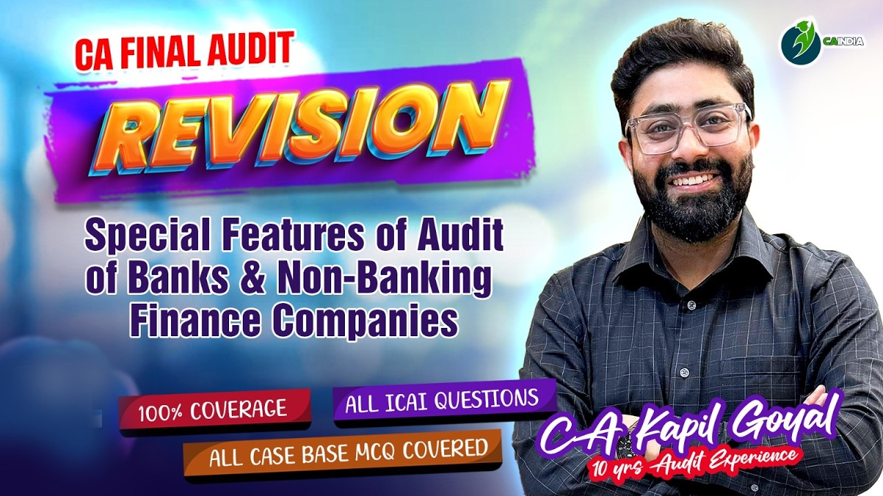 Lec 14 CA Final Bank Audit Revision New Course    100% Coverage with ICAI Past Year Questions