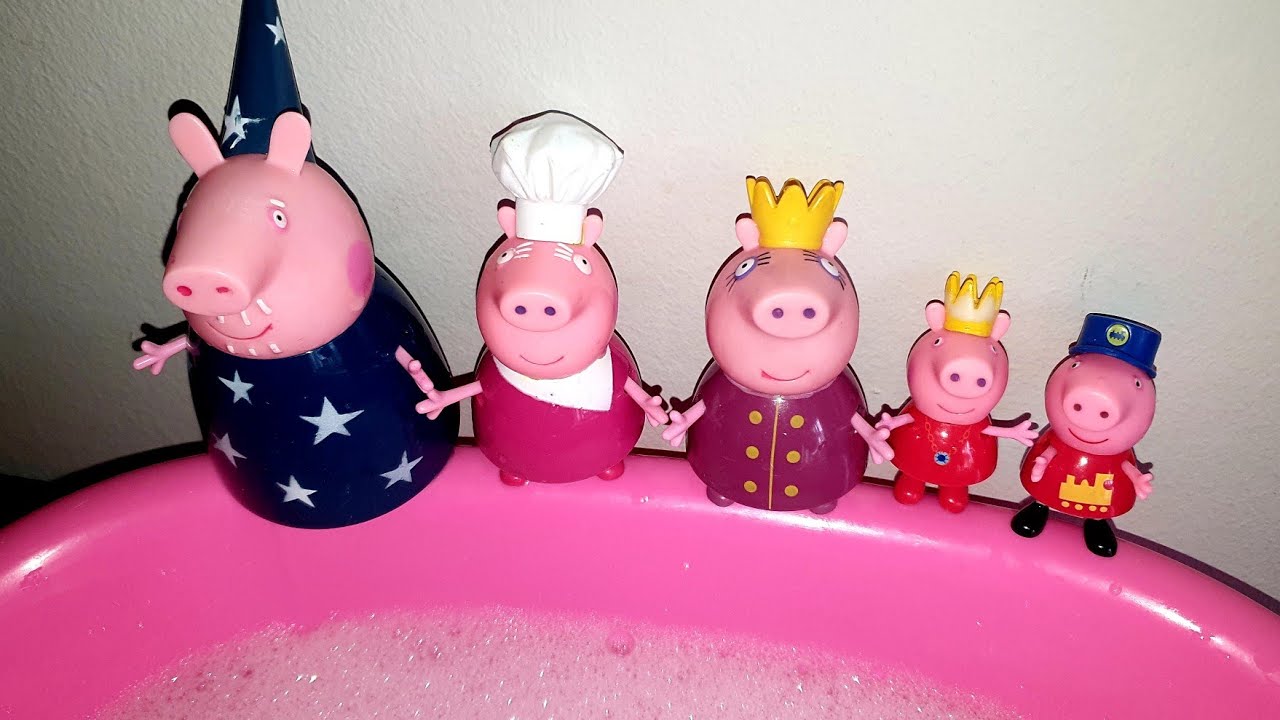 Peppa Pig Jumping on the Pool - Nursery Rhymes - Five little Monkeys Jumping on the Bed (Part 2)