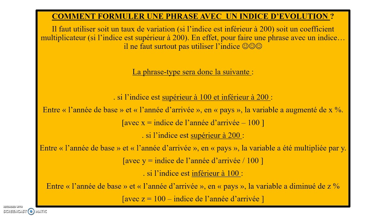 Vidéo de présentation des indices