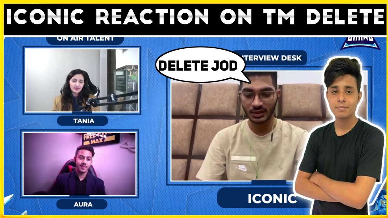 ICONIC REACT ON TG DELETE.ICONIC REACTION TG DELETE.ICONIC INTERVIEW IN ROOTER STREAMER BRAWL.OP😱😱😱