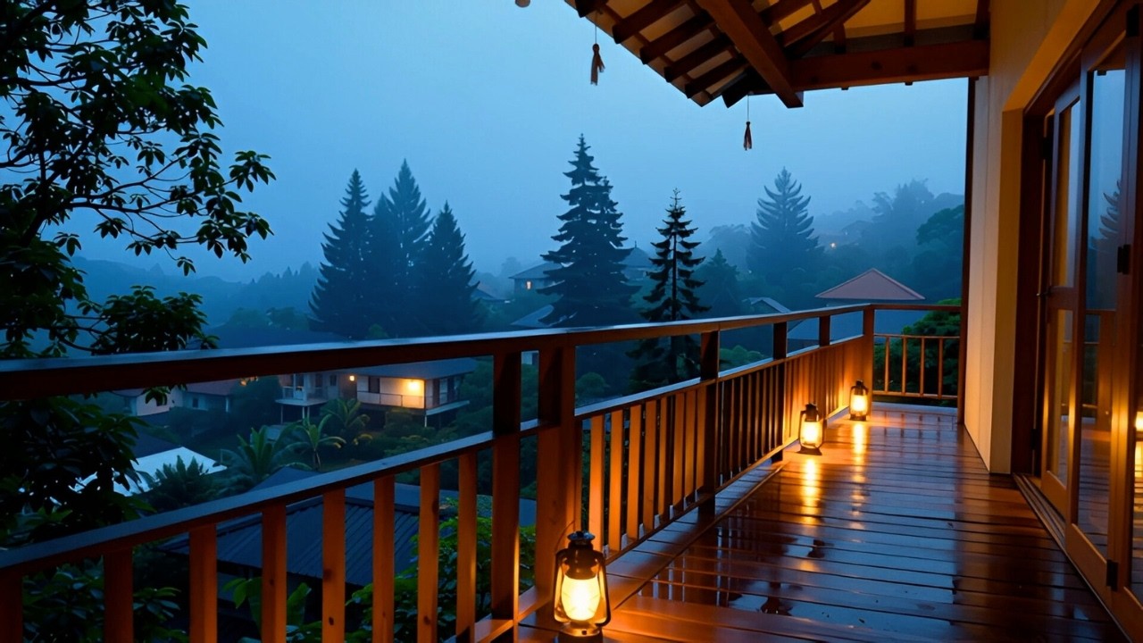 Deep Sleep for Quiet Nights | Lantern Lit Balcony | Baguio Philippines | 1 Hour