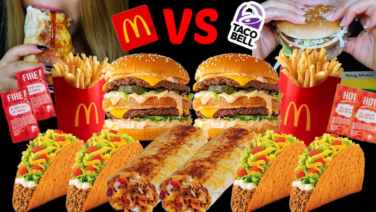 ASMR MCDONALD'S VS TACO BELL RACE EATING COMPETITION! Behind the scenes vlog