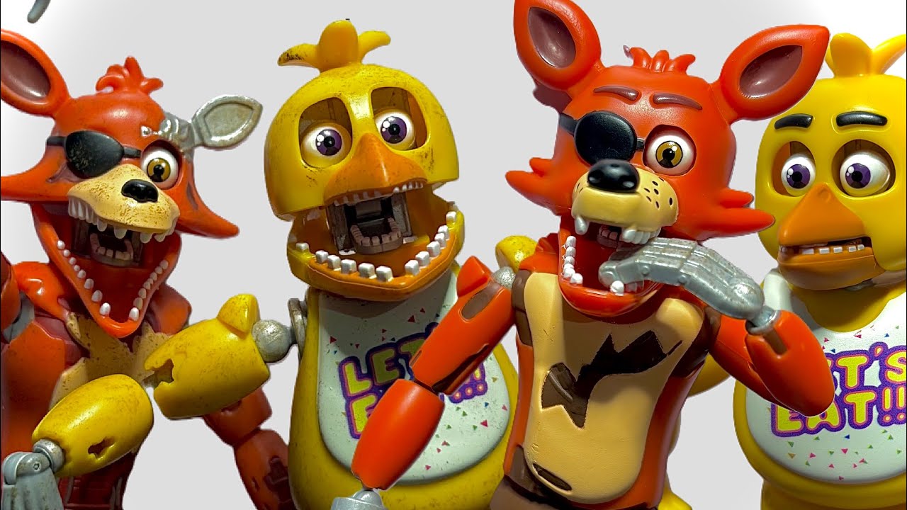 JAZWARES CHICA & FOXY FNAF Endo Series Withered Action Figures UNBOXING + REVIEW!