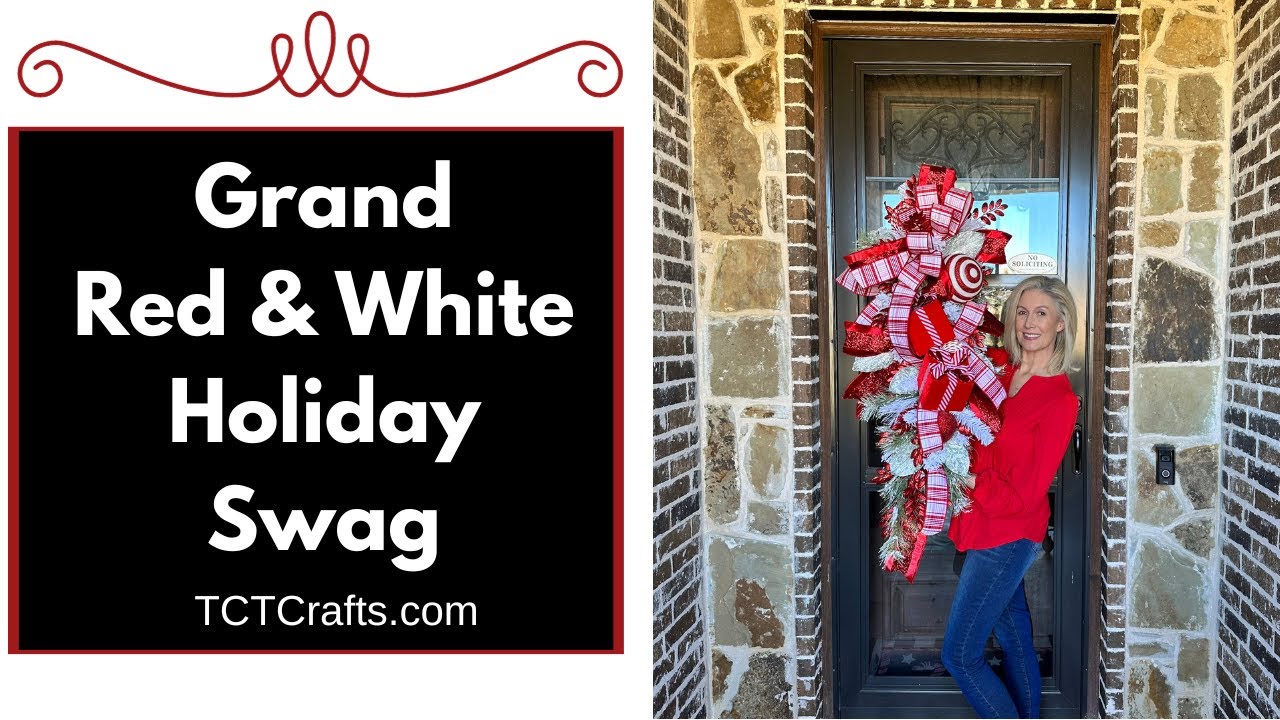 How to Decorate a Swag for Christmas |  Elegant Christmas Front Door Swag DIY | TCT Crafts