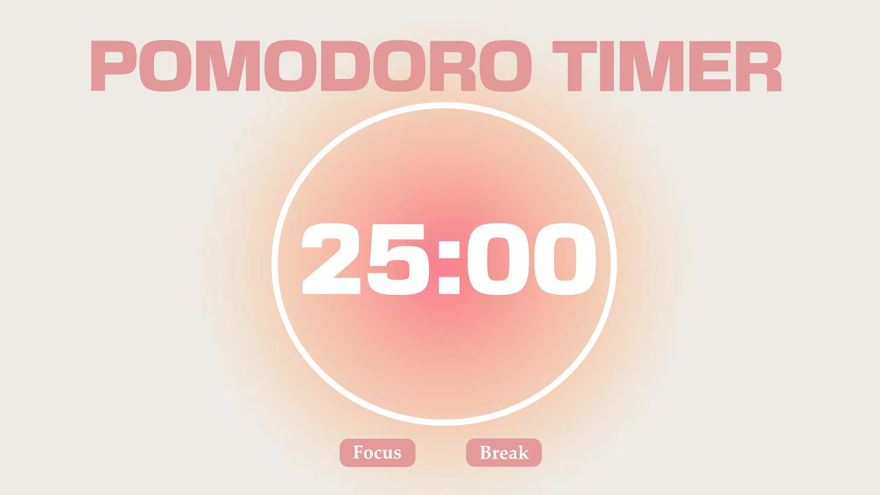 Aesthetic Study Timer ⏳ | 1 Hour Pomodoro 25/5