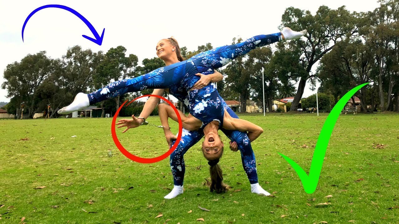 Acro/Gymnastics HANDCUFFED TO MY TWIN Challenge! | The Rybka Twins!