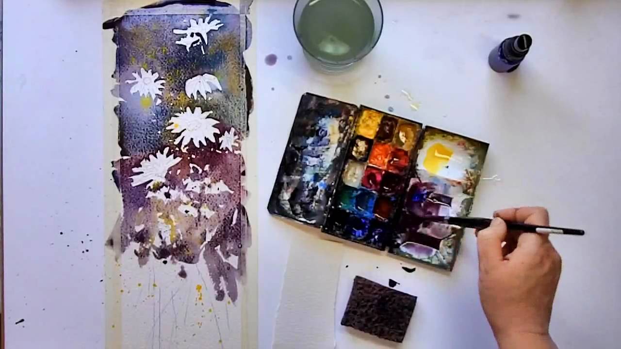 Watercolor Painting Demonstration Wild Daisies Vinita Pappas