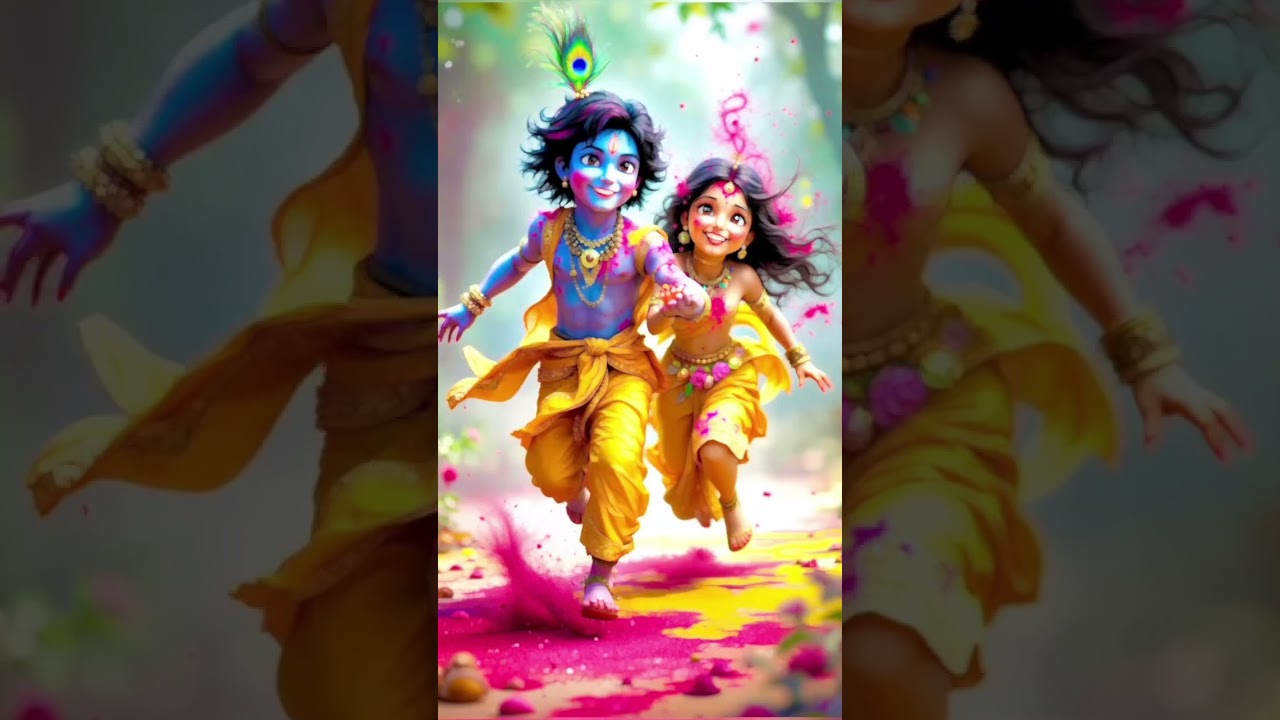 🎶 फागुन के रंगों में राधा-कृष्ण का अमर प्रेम: यमुना तट पर गूंजा दिव्य मिलन गीत 🌸✨