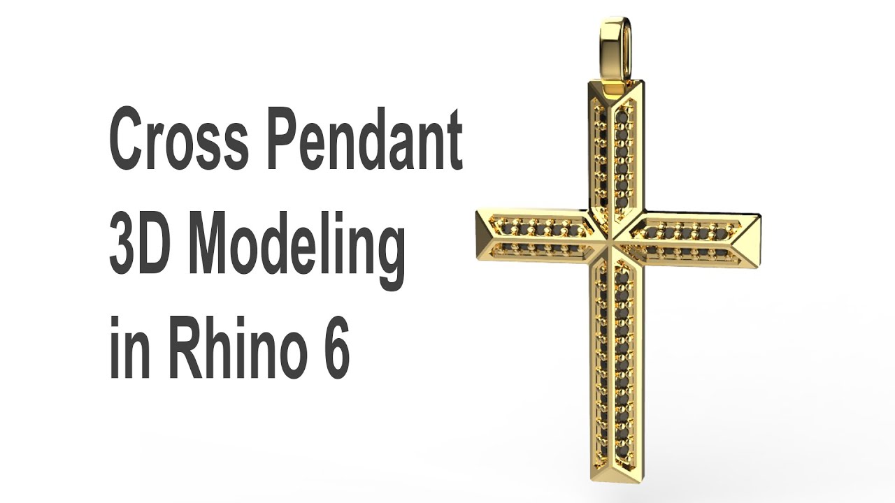 Jewelry CAD Design Cross Pendant Tutorial- 3D Modeling in Rhino 3D #162