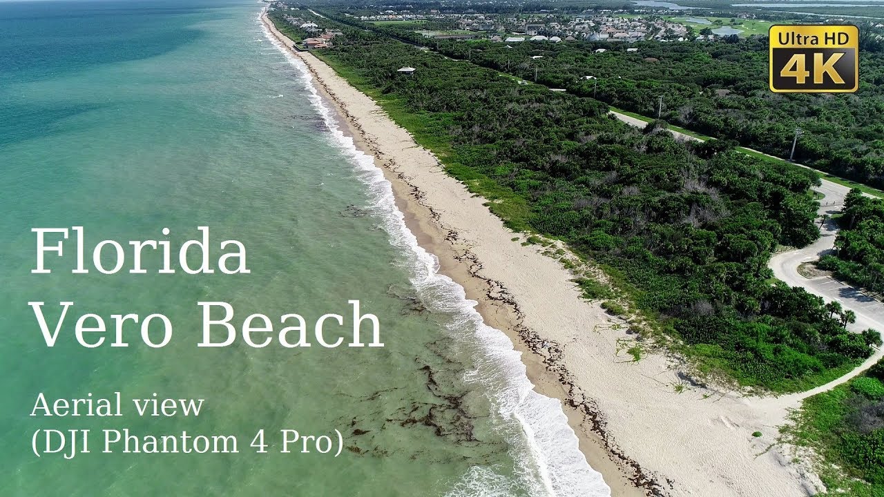 Treasure Shores Park, Vero Beach, Florida, USA. 4K UHD drone aerial view (DJI Phantom 4 Pro)